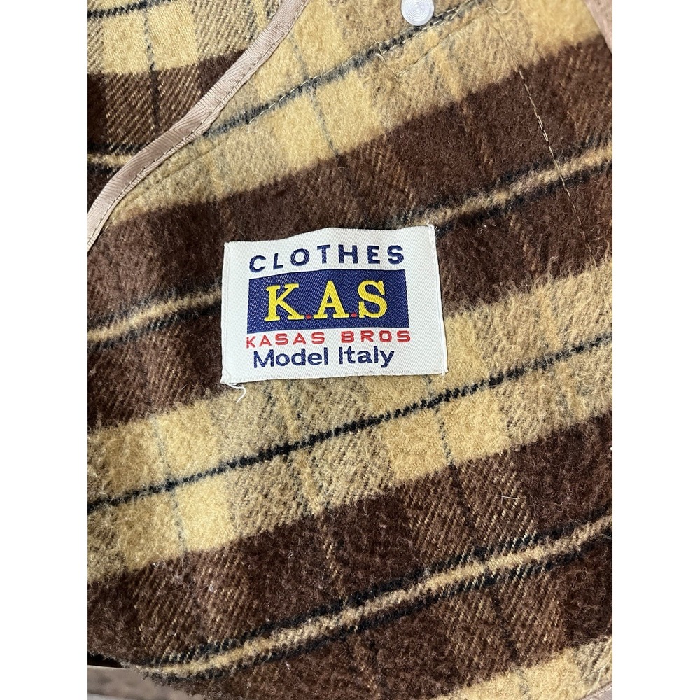 K.A.S. Suede Flannel Lined Full Zip Jacket Lg Brown - Picture 4 of 9
